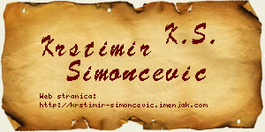 Krstimir Simončević vizit kartica